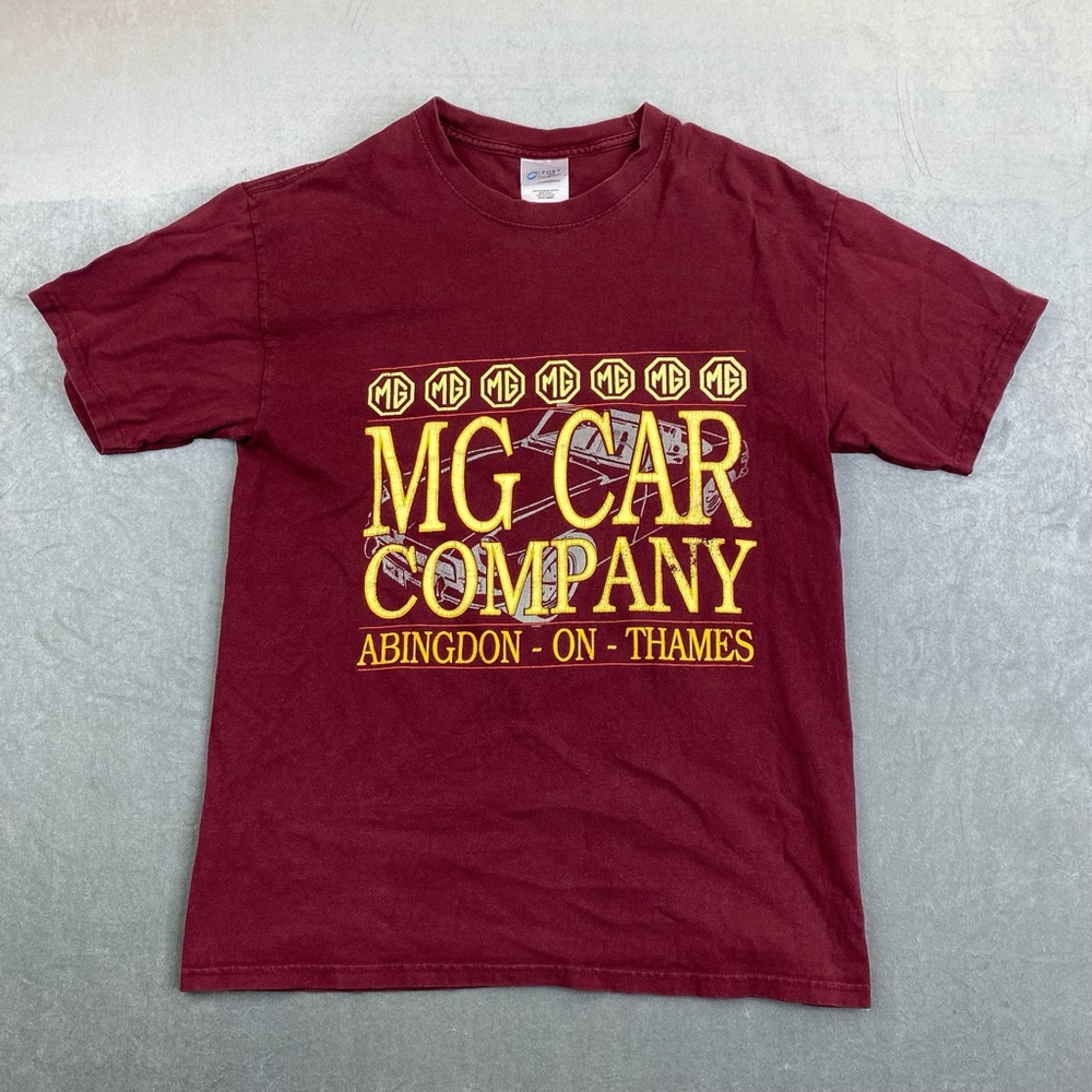 MG Car Company T Shirt Red Graphic Abingdon Thames Mens‎ Medium